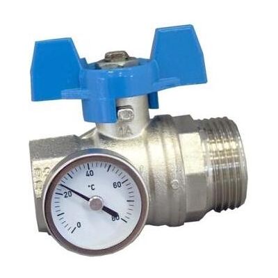 Oventrop - Toque tourn. esfera. - joint plat - manette bleue DN25 1 Fx1 m - Valve - Publicité Oventrop - Toque tourn. esfera. - joint plat - manette bleue DN25 1 Fx1 m - Valve - Publicité