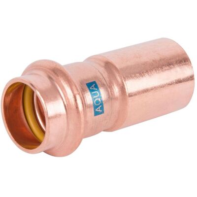 Hermann schmidt, Technique de raccordement des tubes, HS Manchon réducteur V-Press Copper AQUAGAS 15x12mm (Raccord à sertir) - Publicité Hermann schmidt, Technique de raccordement des tubes, HS Manchon réducteur V-Press Copper AQUAGAS 15x12mm (Raccord à sertir) - Publicité