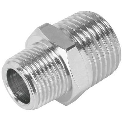 Festo, Technique de raccordement des tubes, Raccord double 8030280 NPFC-D-R18-R38-M, filetage R1/8 R3/8, 1 pièce (Double mamelon) - Publicité Festo, Technique de raccordement des tubes, Raccord double 8030280 NPFC-D-R18-R38-M, filetage R1/8 R3/8, 1 pièce (Double mamelon) - Publicité