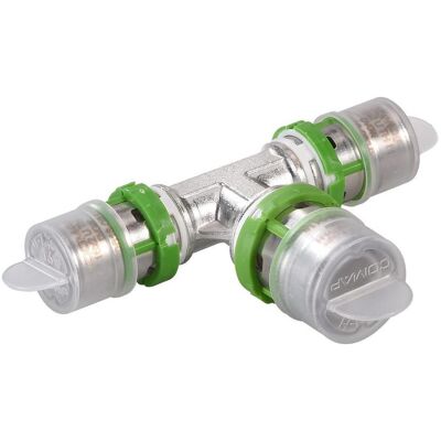 Comap, Technique de raccordement des tubes, Té de réduction, pressé 40x3,5-26x3-40x3,5 (Connexion en T) - Publicité Comap, Technique de raccordement des tubes, Té de réduction, pressé 40x3,5-26x3-40x3,5 (Connexion en T) - Publicité