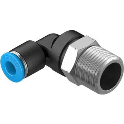 Festo, Technique de raccordement des tubes, Push-in Elbow Fitting, Male R3/8, 6mm (Connexion angulaire) - Publicité Festo, Technique de raccordement des tubes, Push-in Elbow Fitting, Male R3/8, 6mm (Connexion angulaire) - Publicité