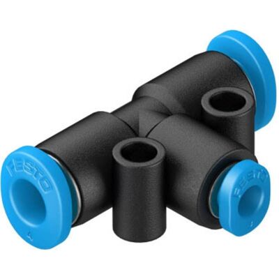 Festo, Technique de raccordement des tubes, Raccord en T, air comprimé, laiton, 27mm, Ø4 mm, raccord instantané (Connexion en T) - Publicité Festo, Technique de raccordement des tubes, Raccord en T, air comprimé, laiton, 27mm, Ø4 mm, raccord instantané (Connexion en T) - Publicité