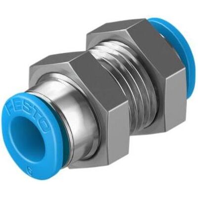 Festo, Technique de raccordement des tubes, Push-in Bulkhead Connector, 6mm (Raccord de tuyauterie) - Publicité Festo, Technique de raccordement des tubes, Push-in Bulkhead Connector, 6mm (Raccord de tuyauterie) - Publicité