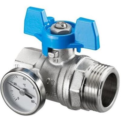 Oventrop - Toque tourn. esfera. - joint plat - manette bleue DN25 1 Fx1 m - Valve - Publicité Oventrop - Toque tourn. esfera. - joint plat - manette bleue DN25 1 Fx1 m - Valve - Publicité