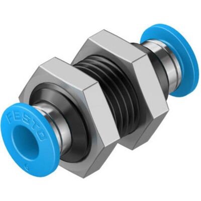Festo, Technique de raccordement des tubes, Push-in Bulkhead Connector, 6mm (Raccord de tuyauterie) - Publicité Festo, Technique de raccordement des tubes, Push-in Bulkhead Connector, 6mm (Raccord de tuyauterie) - Publicité
