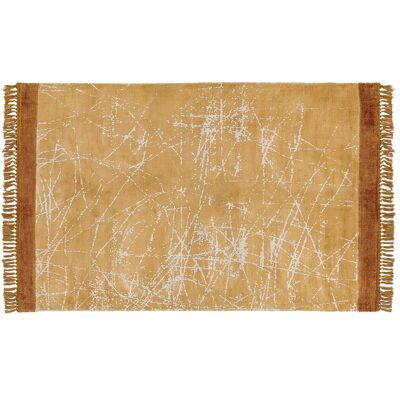 Tapis en viscose orange Beliani - Style moderne glamour - Publicité Tapis en viscose orange Beliani - Style moderne glamour - Publicité