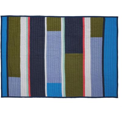 Hübsch, Couverture, Pavilion Decke Block Blau/ Multifarben (200 x 140 cm) - Publicité Hübsch, Couverture, Pavilion Decke Block Blau/ Multifarben (200 x 140 cm) - Publicité