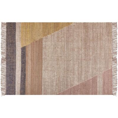 Tapis en jute Beliani 140x200 cm - Style rustique - Marron - Publicité Tapis en jute Beliani 140x200 cm - Style rustique - Marron - Publicité