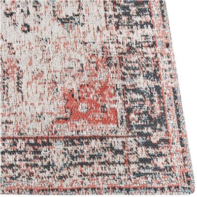 Tapis en Coton Beliani 80 x 150 cm Rouge et Beige - Style Vintage - Publicité Tapis en Coton Beliani 80 x 150 cm Rouge et Beige - Style Vintage - Publicité