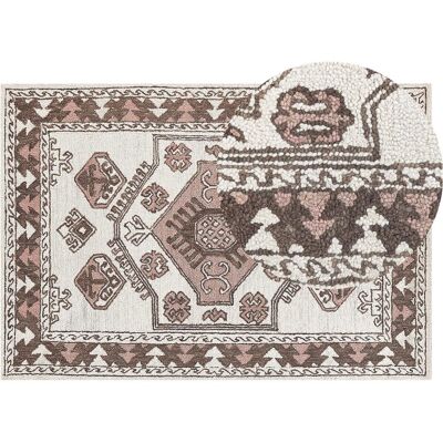 Tapis en Laine Multicolore 140 x 200 cm Fait à la Main Motif Géométrique - Tapis - Publicité Tapis en Laine Multicolore 140 x 200 cm Fait à la Main Motif Géométrique - Tapis - Publicité
