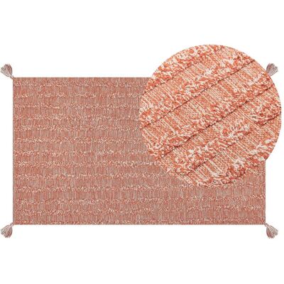 Tapis en coton orange rectangulaire fait à la main 80x150cm - Décoration intérieure - Publicité Tapis en coton orange rectangulaire fait à la main 80x150cm - Décoration intérieure - Publicité