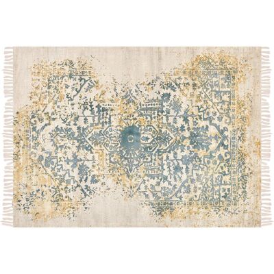 Tapis en Viscose Jaune Vert Beliani - 140x200cm Style Oriental Vintage - Publicité Tapis en Viscose Jaune Vert Beliani - 140x200cm Style Oriental Vintage - Publicité
