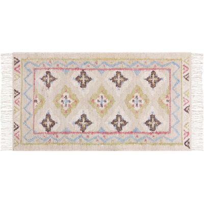Tapis en Jute Multicolore Beliani 80x150cm - Style Bohème Fait Main - Publicité Tapis en Jute Multicolore Beliani 80x150cm - Style Bohème Fait Main - Publicité