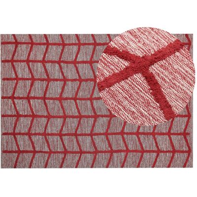 Tapis en coton 160 x 230 cm Rouge - Tapis - Publicité Tapis en coton 160 x 230 cm Rouge - Tapis - Publicité