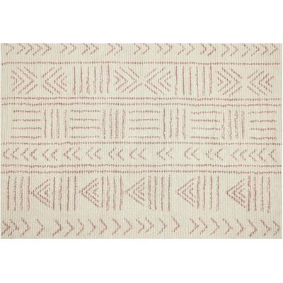 Beliani Tapis Beige et Rose en Coton 160 x 230 cm - Tapis - Publicité Beliani Tapis Beige et Rose en Coton 160 x 230 cm - Tapis - Publicité