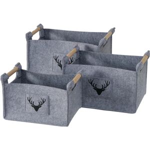 Boltze Home, Corbeille de rangement, Panier de rangement Karly, set de 3, gris (35 cm, 3x) - Publicité Boltze Home, Corbeille de rangement, Panier de rangement Karly, set de 3, gris (35 cm, 3x) - Publicité