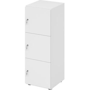 Armoire de rangement blanche HAMMERBACHER V234L3/W/W/DS - 3 compartiments verrouillables - Publicité Armoire de rangement blanche HAMMERBACHER V234L3/W/W/DS - 3 compartiments verrouillables - Publicité