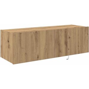 Vidaxl Meuble TV en bois avec éclairage LED - 100x35x31 cm - Publicité Vidaxl Meuble TV en bois avec éclairage LED - 100x35x31 cm - Publicité