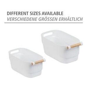 WENKO Organisateur de rangement - Blanc, Poignée en bois, 18x15.5x33.5 cm - Rangement - Publicité WENKO Organisateur de rangement - Blanc, Poignée en bois, 18x15.5x33.5 cm - Rangement - Publicité