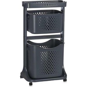 Kipit, Panier à linge, armoire plastique 2 hauteurs roues anthracite (25 l) - Publicité Kipit, Panier à linge, armoire plastique 2 hauteurs roues anthracite (25 l) - Publicité
