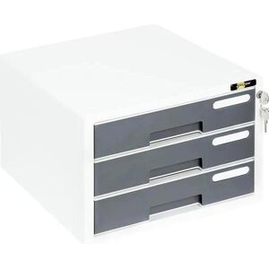 GrandHall, Armoire de bureau, Aktenschrank mit 3 Schubladen, grau GELB - Publicité GrandHall, Armoire de bureau, Aktenschrank mit 3 Schubladen, grau GELB - Publicité