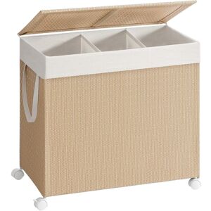 Songmics, Panier à linge, Panier à linge aspect rotin 3 compartiments (140 l) - Publicité Songmics, Panier à linge, Panier à linge aspect rotin 3 compartiments (140 l) - Publicité