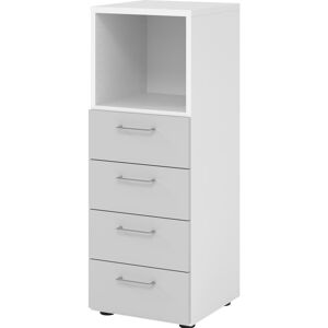 Hammerbacher, Armoire de bureau, Étagère 3OH, 4 tiroirs, BS blanc/gris (40 x 41.70 x 110 cm) - Publicité Hammerbacher, Armoire de bureau, Étagère 3OH, 4 tiroirs, BS blanc/gris (40 x 41.70 x 110 cm) - Publicité