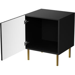 Cama, Table de chevet, Table de nuit 2 pcs. JUNGLE 53 5x40 5x44 noir mat + pieds dorés (44 x 40.50 x 53.50 cm) - Publicité Cama, Table de chevet, Table de nuit 2 pcs. JUNGLE 53 5x40 5x44 noir mat + pieds dorés (44 x 40.50 x 53.50 cm) - Publicité
