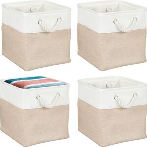 Relaxdays, Corbeille de rangement, Aufbewahrungskorb Leinen im 4er Set (28 cm, 4x) - Publicité Relaxdays, Corbeille de rangement, Aufbewahrungskorb Leinen im 4er Set (28 cm, 4x) - Publicité