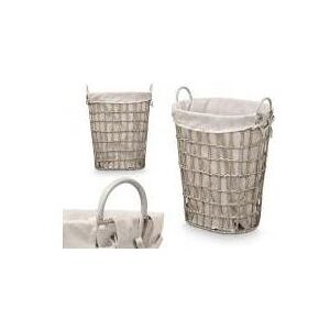 Kipit, Corbeille de rangement, ovaler Korb mit grauen Griffen (35 cm) - Publicité Kipit, Corbeille de rangement, ovaler Korb mit grauen Griffen (35 cm) - Publicité