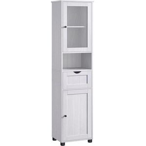 Vasagle, Vitrine + meuble buffet, Armoire de salle de bain blanche 40,0 x 30,0 x 165,0 cm (40 x 30 x 165 cm) - Publicité Vasagle, Vitrine + meuble buffet, Armoire de salle de bain blanche 40,0 x 30,0 x 165,0 cm (40 x 30 x 165 cm) - Publicité