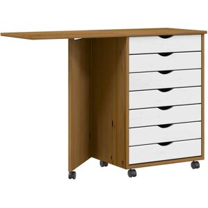 Armoire avec bureau vidaXL - Honigbraun - Bois de pin massif - Bureau pliable - Publicité Armoire avec bureau vidaXL - Honigbraun - Bois de pin massif - Bureau pliable - Publicité