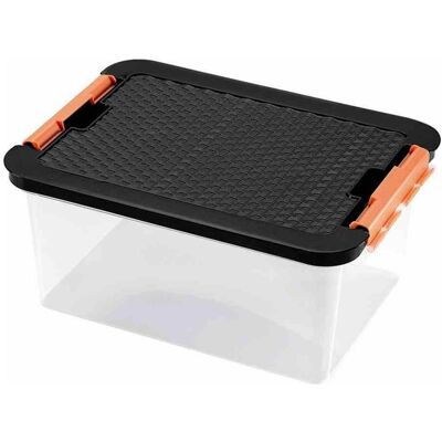 Heidrun, Boîte de rangement, Boîte de rangement en plastique transparent, 40x29x18 cm Contenu : 14 l, couvercle aspect rotin (29 cm, 14 l) - Publicité Heidrun, Boîte de rangement, Boîte de rangement en plastique transparent, 40x29x18 cm Contenu : 14 l, couvercle aspect rotin (29 cm, 14 l) - Publicité