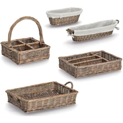Cadeau Zeller, Panier en osier, 4 compartiments - Panier de rangement - Publicité Cadeau Zeller, Panier en osier, 4 compartiments - Panier de rangement - Publicité