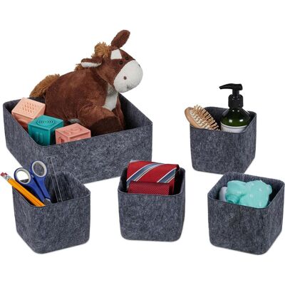 Relaxdays, Corbeille de rangement, Jeu de 5 organisateurs de tiroirs (25 cm, 5x) - Publicité Relaxdays, Corbeille de rangement, Jeu de 5 organisateurs de tiroirs (25 cm, 5x) - Publicité