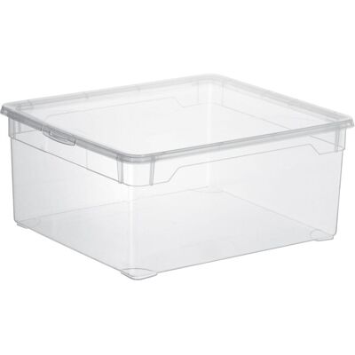 Boîte de rangement transparente Rotho 18L avec couvercle - Publicité Boîte de rangement transparente Rotho 18L avec couvercle - Publicité