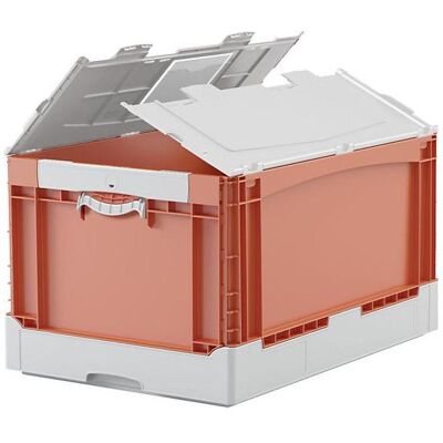 Bito, Boîte de rangement, Bac pliant EQ, avec poignées de levage, fond lisse et couvercle, L x l x h 600 x (40 cm, 57 l) - Publicité Bito, Boîte de rangement, Bac pliant EQ, avec poignées de levage, fond lisse et couvercle, L x l x h 600 x (40 cm, 57 l) - Publicité