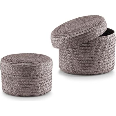 Panier rond ZELLER Clara Grigio - Ensemble de 2 - Publicité Panier rond ZELLER Clara Grigio - Ensemble de 2 - Publicité