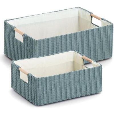Zeller Present, Corbeille de rangement, Aufbewahrungskorb mit Holzgriffen 34x23.5x13 cm (23.50 cm) - Publicité Zeller Present, Corbeille de rangement, Aufbewahrungskorb mit Holzgriffen 34x23.5x13 cm (23.50 cm) - Publicité