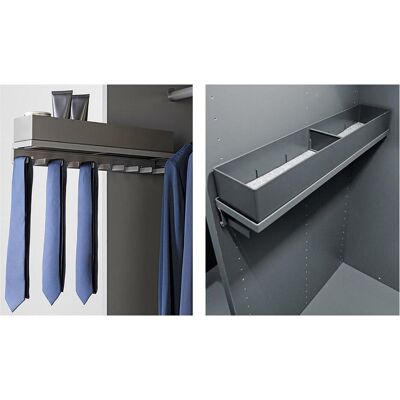 Hettich, Armoire : accessoires, Porte-cravates extensible - Publicité Hettich, Armoire : accessoires, Porte-cravates extensible - Publicité
