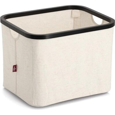 Zeller Present, Corbeille de rangement, Panier de rangement polyester/bambou 40.5x33x30 cm (33 cm) - Publicité Zeller Present, Corbeille de rangement, Panier de rangement polyester/bambou 40.5x33x30 cm (33 cm) - Publicité