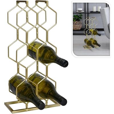 vidaXL Support à Vin Métal Doré - 8 Bouteilles - Design Moderne - Publicité vidaXL Support à Vin Métal Doré - 8 Bouteilles - Design Moderne - Publicité