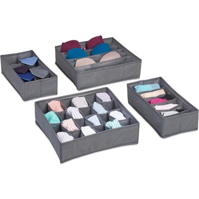 Relaxdays, Boîte de rangement, Organiseur de sous-vêtements (32 cm, 4x) - Publicité Relaxdays, Boîte de rangement, Organiseur de sous-vêtements (32 cm, 4x) - Publicité