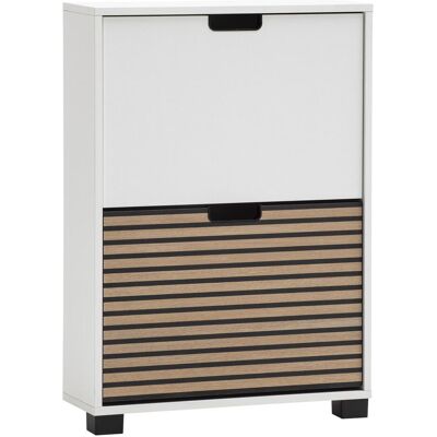 Schildmeyer, Armoire à chaussures, Ryker Schuhkipper Schuhschrank mattweiss / Akustikpaneel Optik 2 Klappen (59.80 x 19.55 x 85.20 cm) - Publicité Schildmeyer, Armoire à chaussures, Ryker Schuhkipper Schuhschrank mattweiss / Akustikpaneel Optik 2 Klappen (59.80 x 19.55 x 85.20 cm) - Publicité