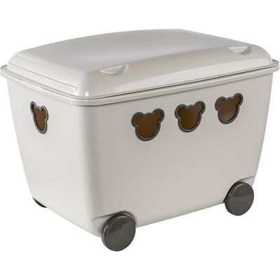 BranQ, Boîte de rangement, Bac à jouets 55L Teddy blanc (40 cm, 55 l) - Publicité BranQ, Boîte de rangement, Bac à jouets 55L Teddy blanc (40 cm, 55 l) - Publicité
