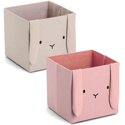 Zeller Present, Boîte de rangement, Aufbewahrungsbox Hase Musselin 28x28x28 cm (28 cm, 1x) - Publicité Zeller Present, Boîte de rangement, Aufbewahrungsbox Hase Musselin 28x28x28 cm (28 cm, 1x) - Publicité