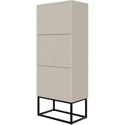 Meuble à chaussures Selsey Veldio - 3 portes, 50x30x125cm, Taupe avec pieds noirs - Publicité Meuble à chaussures Selsey Veldio - 3 portes, 50x30x125cm, Taupe avec pieds noirs - Publicité