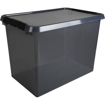 Helit, Boîte de rangement, Boîte de rangement Comfort-line, 72L, gris-transparent (40 cm, 72 l) - Publicité Helit, Boîte de rangement, Boîte de rangement Comfort-line, 72L, gris-transparent (40 cm, 72 l) - Publicité