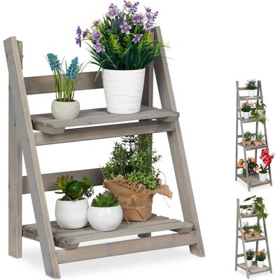 Relaxdays, Support pour plantes + escalier de fleurs, Rack pour plantes en bois gris - Publicité Relaxdays, Support pour plantes + escalier de fleurs, Rack pour plantes en bois gris - Publicité