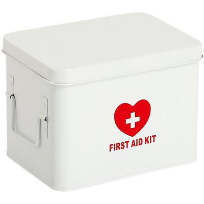 Zeller Present, Boîte de rangement, Boîte à médicaments métal blanc rouge 22x16x16 cm - Publicité Zeller Present, Boîte de rangement, Boîte à médicaments métal blanc rouge 22x16x16 cm - Publicité